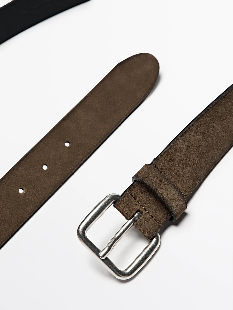 Shaded split suede leather belt