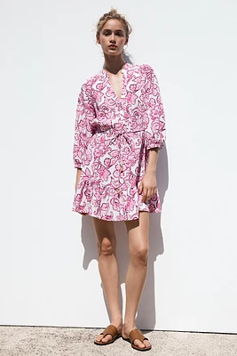 ROBE COURTE À IMPRIMÉ FLORAL