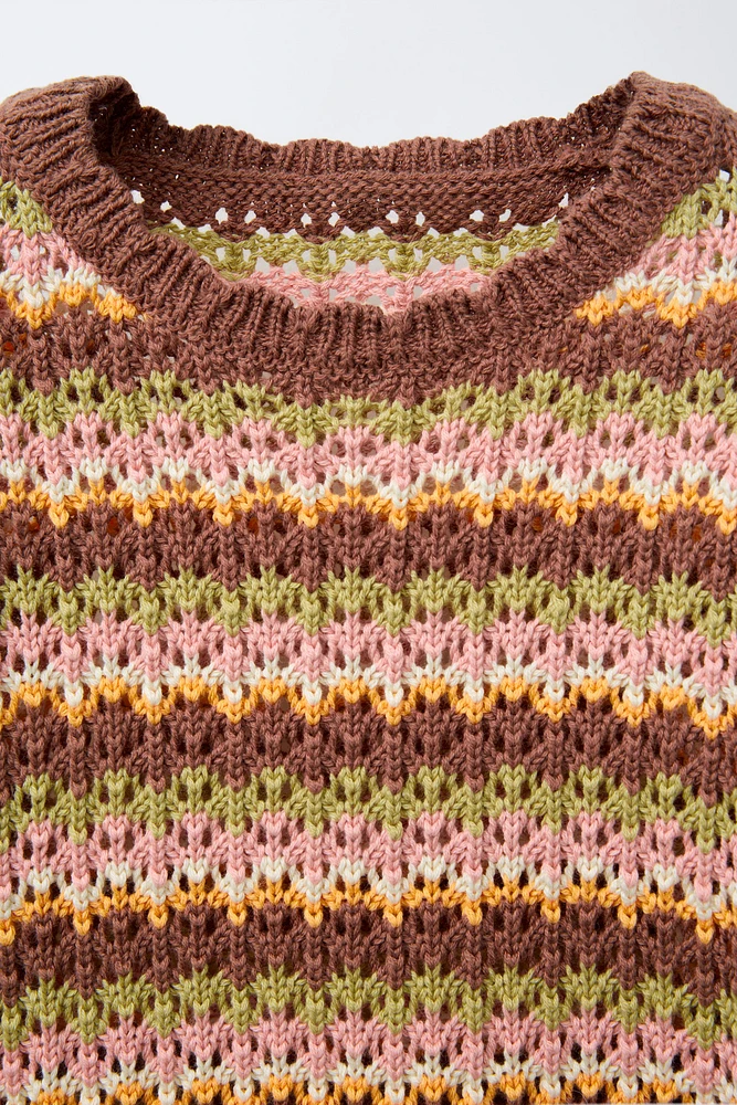 PULL EN MAILLE À RAYURES MULTICOLORES