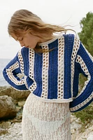 PULL COURT EN MAILLE CROCHET