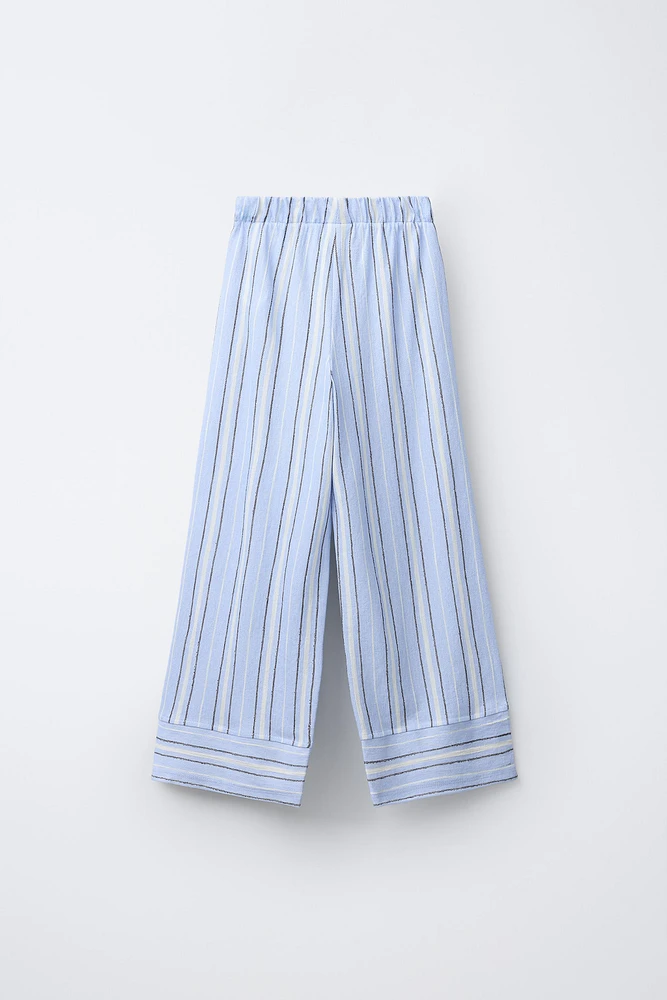 PANTALON WIDE LEG RAYURES