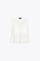 SEQUIN KNIT PEPLUM TOP