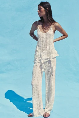 TEXTURED LACE PANTS