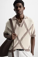 POLO EN MAILLE JACQUARD LOSANGES