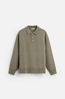 WOOL BLEND KNIT POLO