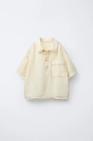 100% LINEN CONTRAST SHIRT