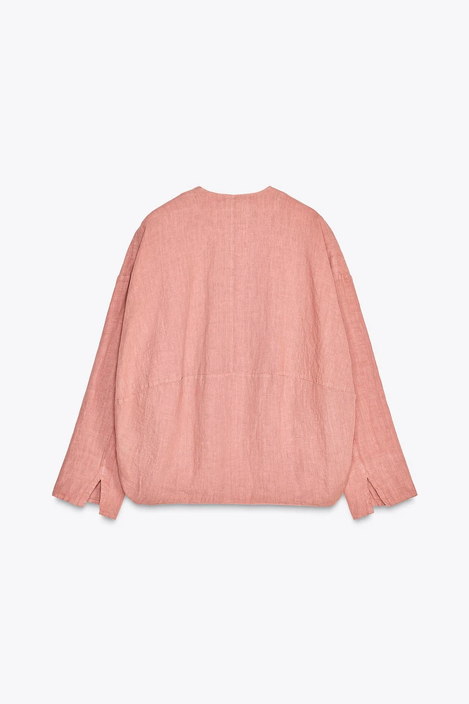 100% LINEN BOMBER JACKET ZW COLLECTION