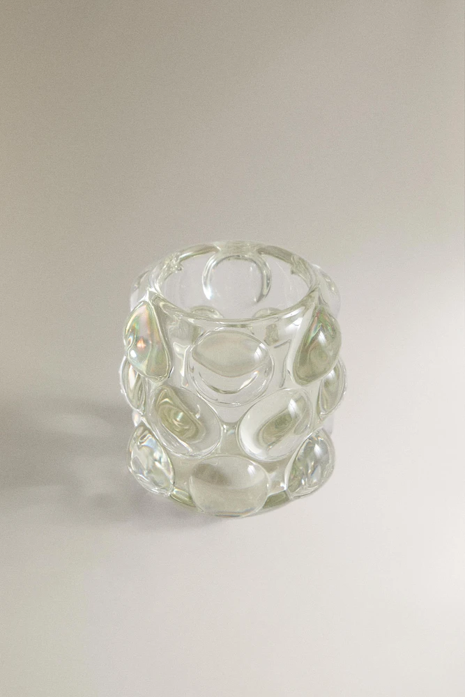 GLASS SPHERE TEALIGHT HOLDER