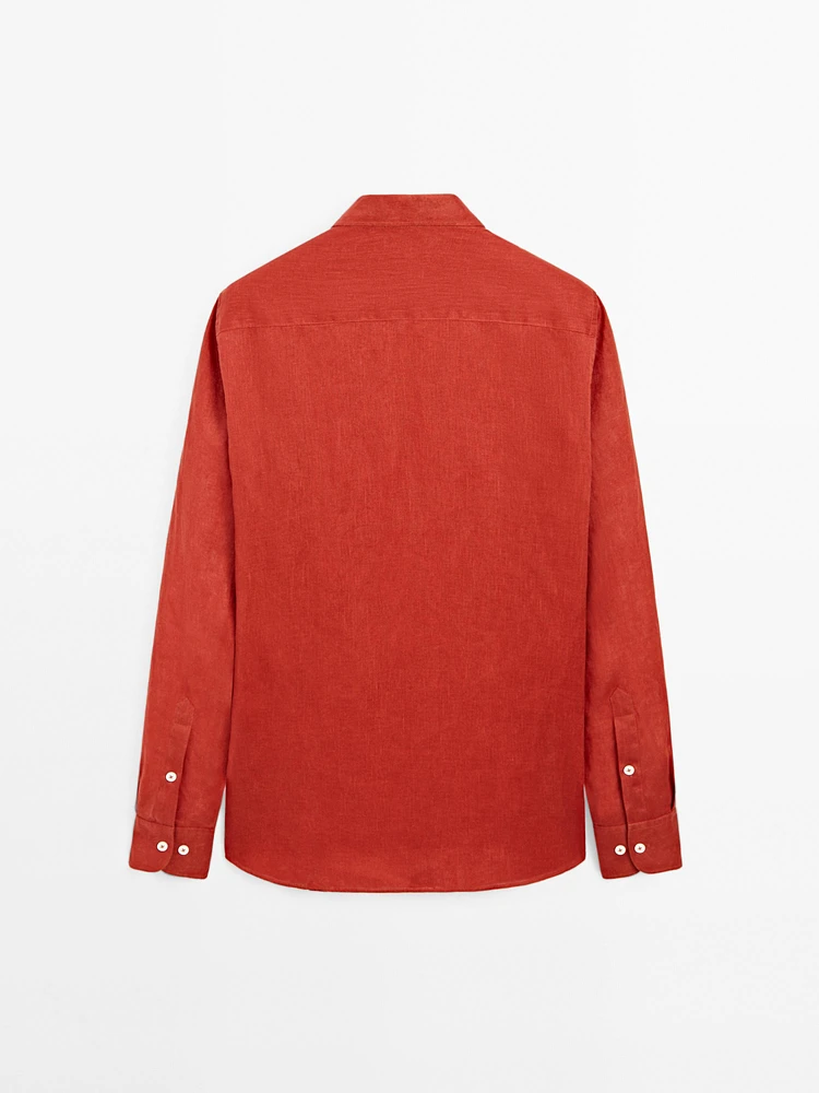 100% linen slim fit shirt