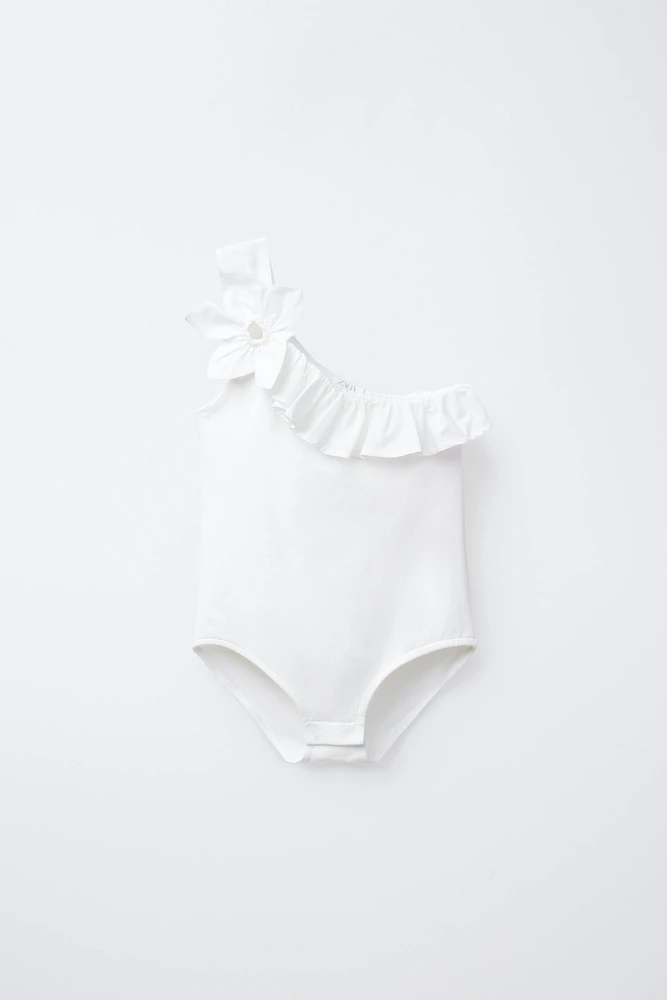 RUFFLED FLORAL BODYSUIT