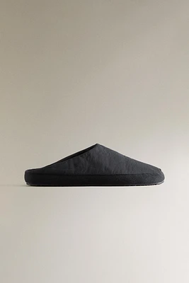 TECHNICAL FABRIC SLIPPERS WITH LEATHER INSOLE