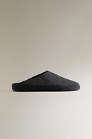 TECHNICAL FABRIC SLIPPERS WITH LEATHER INSOLE