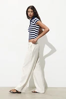 STRIPED RIBBED POLO SHIRT