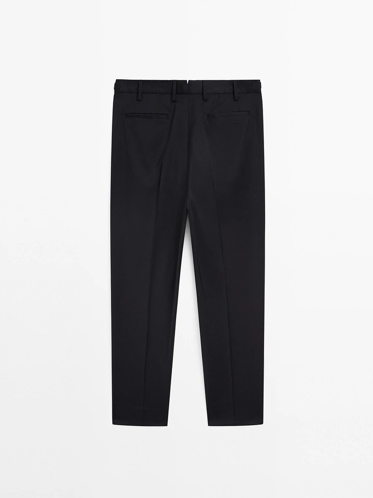 Pantalon habillé en laine mélangée