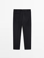 Pantalon habillé en laine mélangée