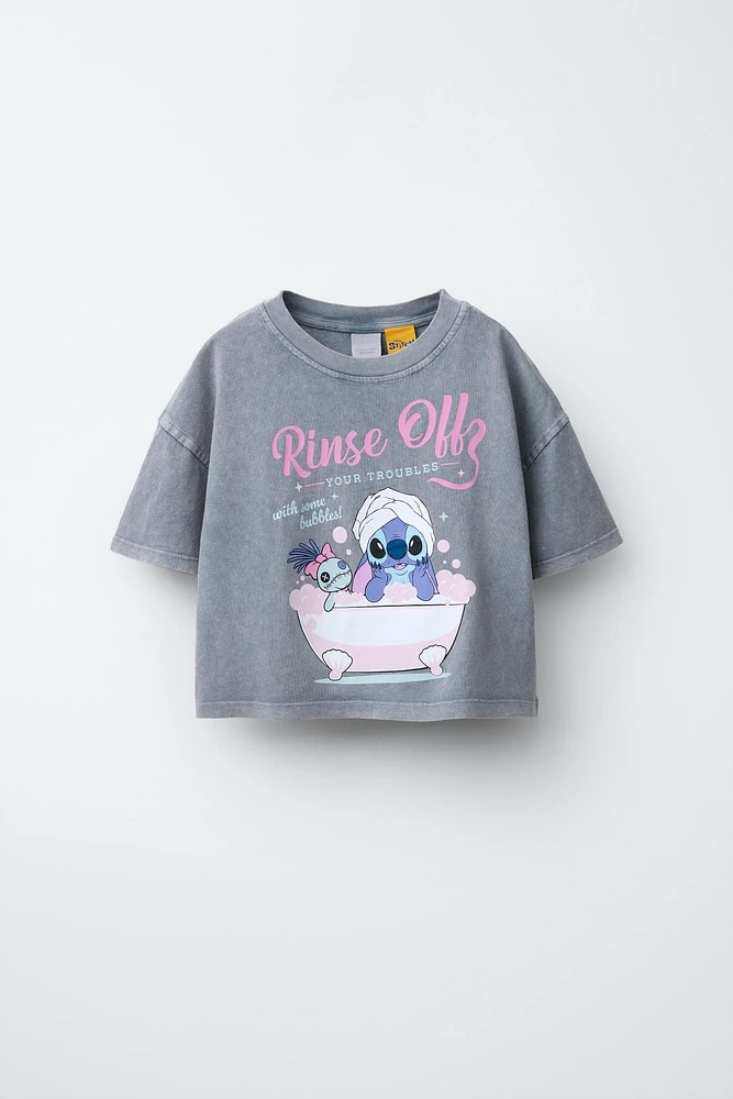 WASHED-EFFECT LILO & STITCH © DISNEY PRINT T-SHIRT