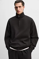 ZIPPERED COLLAR HEAVY WEIGHT SWEATSHIRT