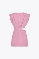 CUT OUT SHOULDER PAD DRESS