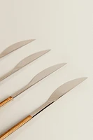 SET OF KNIVES WITH WOOD-DESIGN HANDLES (SET OF 4)