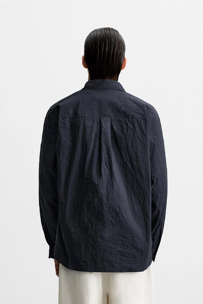 CHEMISE EN COTON À EFFET PLISSÉ