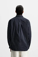 CHEMISE EN COTON À EFFET PLISSÉ