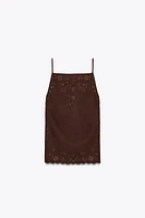 EMBROIDERED OPEN BACK TOP