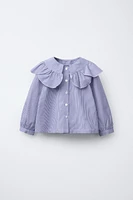 STRIPED SHIRT WITH PETER PAN COLLAR