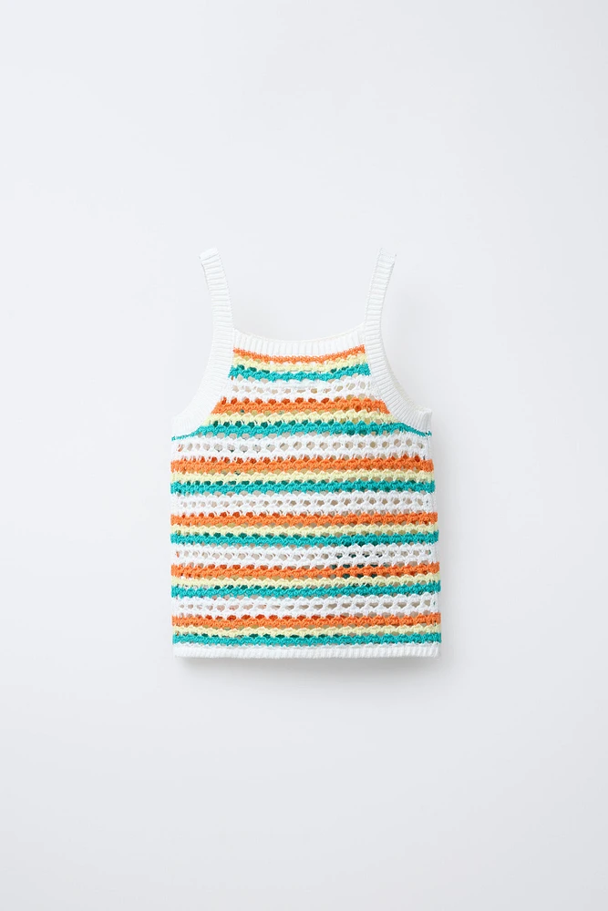 STRIPED KNIT TOP WITH SEA MOTIFS