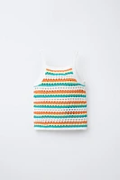 STRIPED KNIT TOP WITH SEA MOTIFS