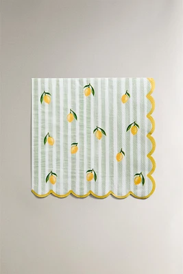 LOT SERVIETTES DE TABLE PAPIER CITRONS (LOT DE 20)