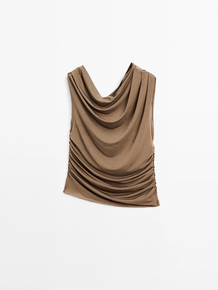 Top asymétrique drapé