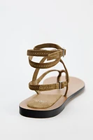 FLAT SUEDE SANDALS