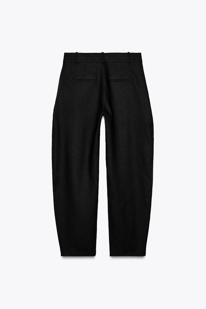 PANTALON BARREL EN LIN COLLECTION ZW