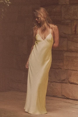 SATIN MIDI DRESS WITH STRAPPY BACK