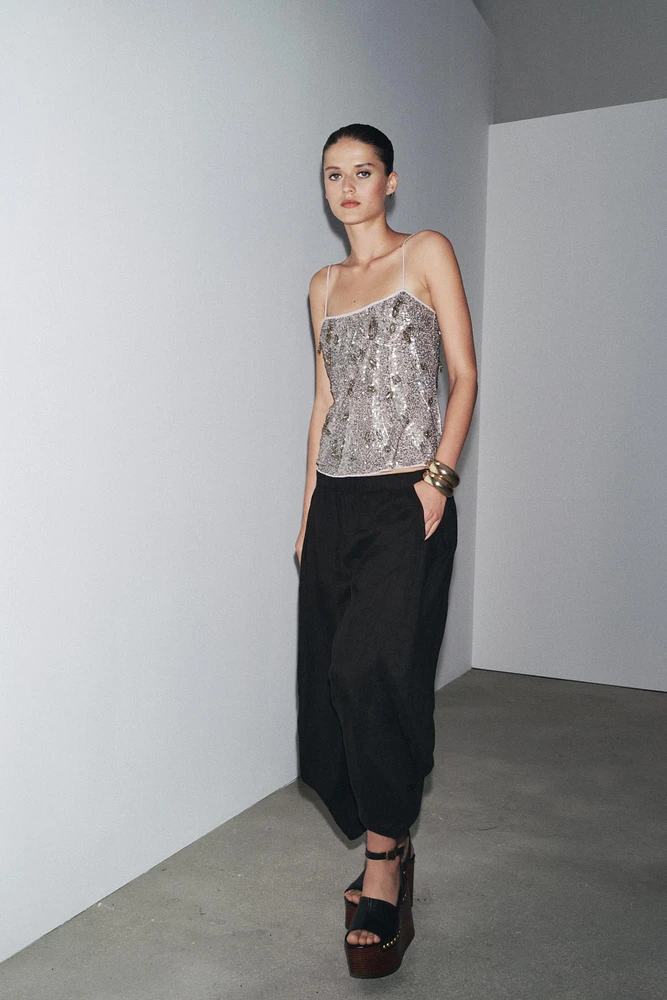 ZW COLLECTION EMBROIDERED BEADED TOP