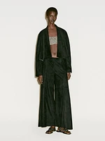 Pantalon large en cuir et daim - Limited Edition