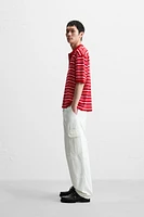POLO EN MAILLE JACQUARD À RAYURES