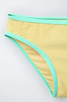 6-14 ANS/ MAILLOT DE BAIN DEUX PIÈCES À LISERÉS CONTRASTÉS