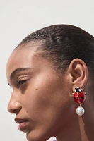 BOUCLES D'OREILLES COCCINELLE PERLE
