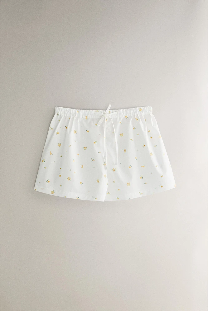 FLORAL COTTON SHORTS