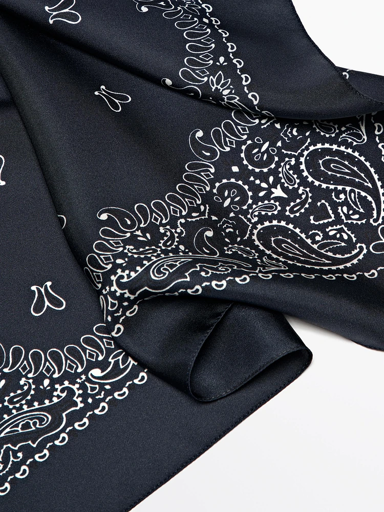 Bandana à imprimé cachemire 100 % soie