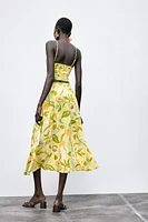PRINTED LINEN SKIRT