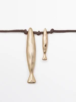 Silk cord necklace with fish