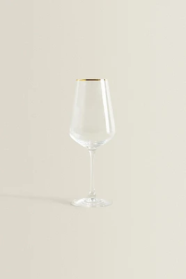 BOHEMIA CRYSTAL GLASS WITH A GOLDEN RIM