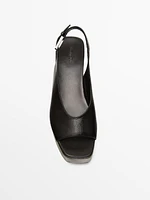 Wooden wedge mule sandals