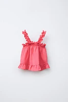 100% LINEN RUFFLED TOP