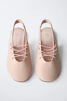 LACE-UP SLINGBACK BALLET FLATS