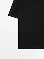 Short sleeve knit wool blend T-shirt