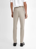 Tapered fit cotton twill trousers