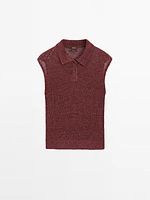 Top en maille effet délavé 100 % lin